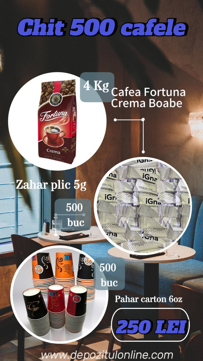 KIT FORTUNA CREMA 500 CAFELE( 0.50 Lei/cafea )